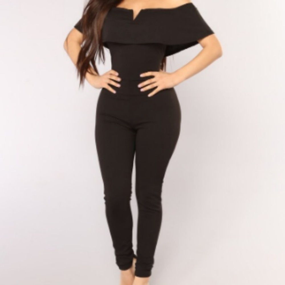 Super important off the shoulder jumpsuit